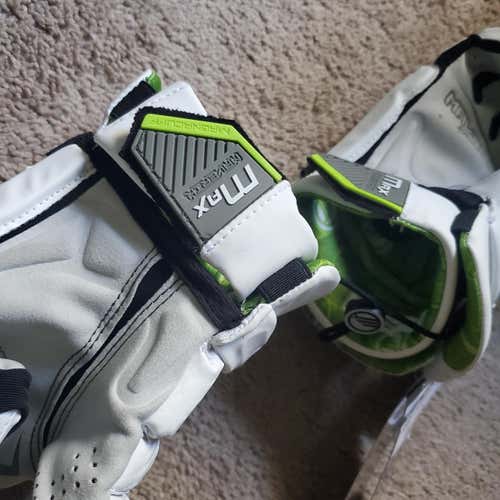 White New Player's Maverik Max Lacrosse Gloves 13"
