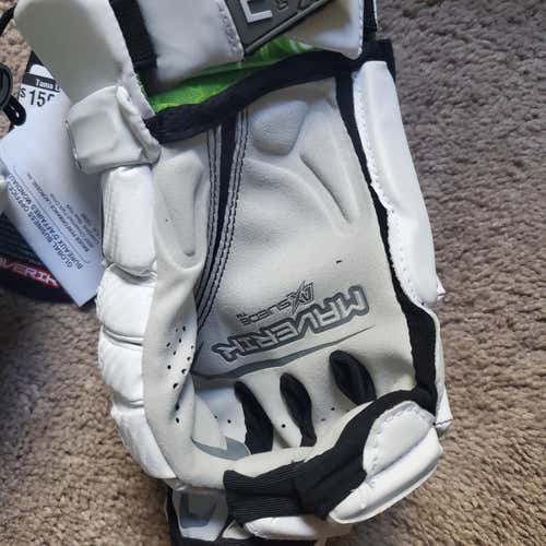 White New Player's Maverik Max Lacrosse Gloves 13"