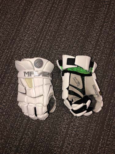 White New Player's Maverik M4 12" Lacrosse Gloves