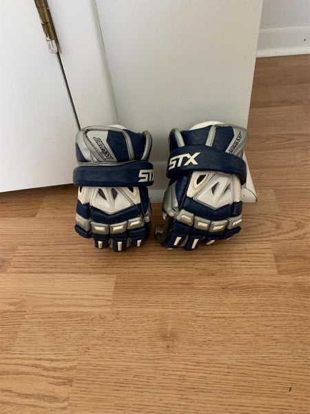 Blue Used Player's STX Assault 12" Lacrosse Gloves