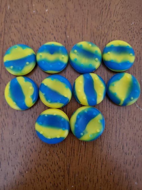 5 Pairs of Blue & Yellow Camo Controller Grips