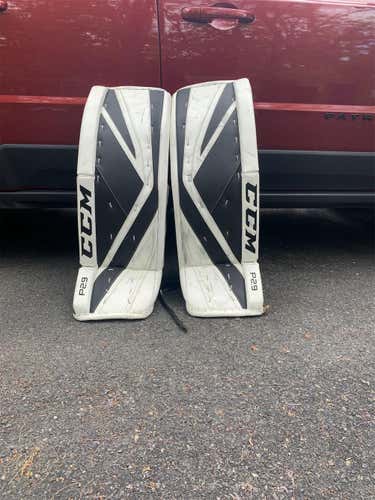 White Senior 34" CCM Premier P2.9 Goalie Leg Pads
