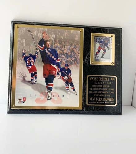 NEW: WAYNE GRETZKY LIMITED EDITION NHL HOCKEY PLAQUE - New York Rangers