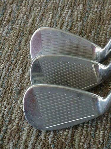 SET 0F 3 VERY NICE ADAMS GOLF IDEA TECH V3 HYBRID/IRONS 8 9 PW STIFF STEEL  jcc