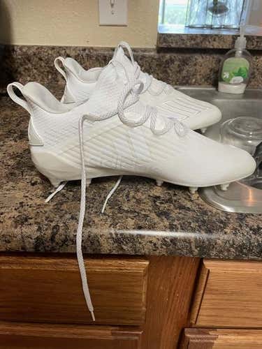 White New Adult Men's Size 11 (Women's 12) Molded Cleats Adidas Low Cut