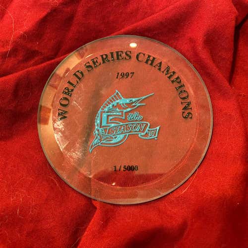 1997 Florida Marlins World Series w/ 5th Anniversary Glass Memorabilia LE #5000