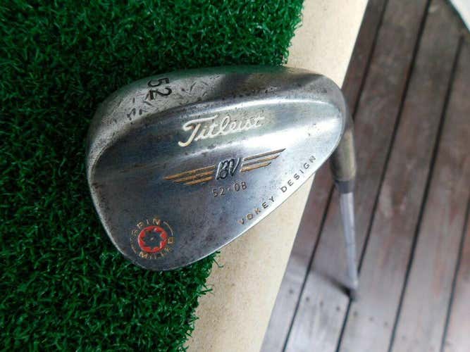 Titleist Vokey BV Spin Milled Raw 52* Wedge w/ Titleist Wedge Flex Shaft