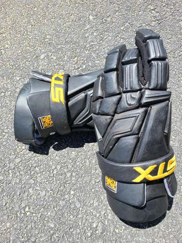 Used STX Cell III Lacrosse Gloves 14"