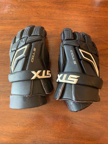 Black Used Player's STX Cell III 13" Lacrosse Gloves