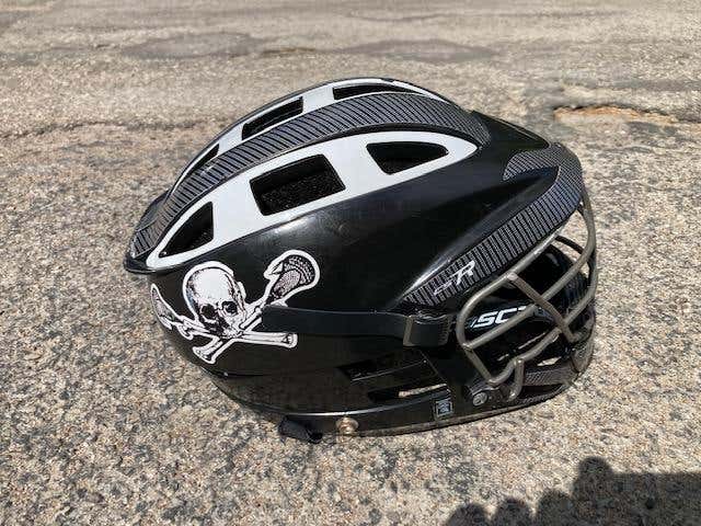 Black Used Youth Player's Cascade CS-R Youth Helmet with decals