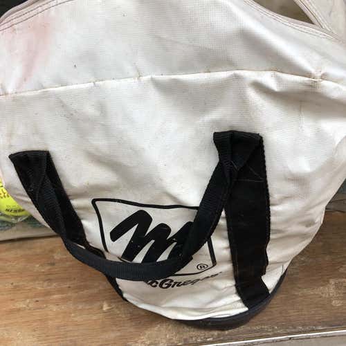 Yellow Used Easton Coach's Bag With Used Softballs