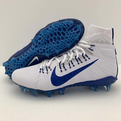 (Size 10.5) Nike Alpha Huarache 7 Elite White/Blue Lacrosse Cleats Men's