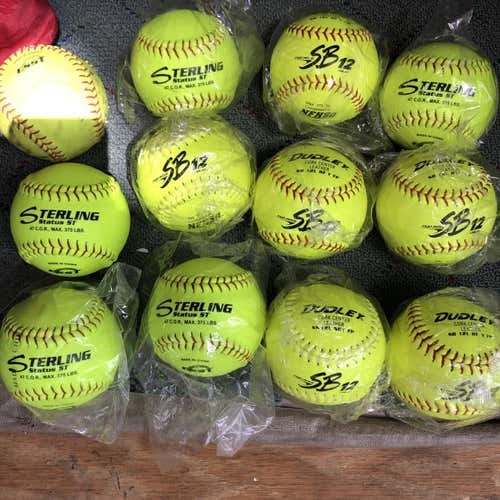Yellow New Other 12 Pack (1 Dozen) Softball