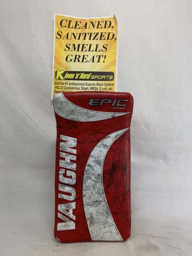 Used Vaughn Epic 8000 Size Sr Reg (Rt Hand) Ice Hockey Red-White Goalie Blocker