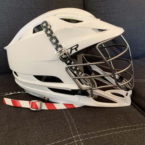 White Cascade R Helmet American Chin Strap
