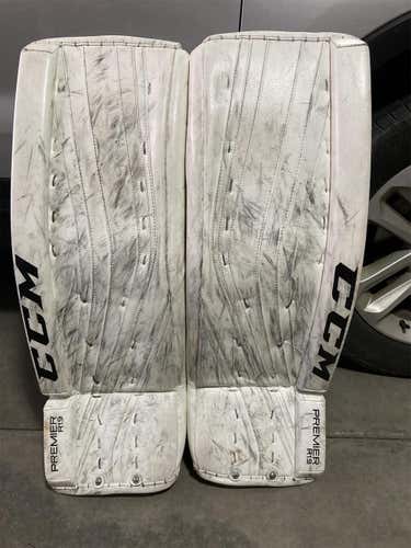 White Senior 33" CCM Premier R1.9  Goalie Leg Pads