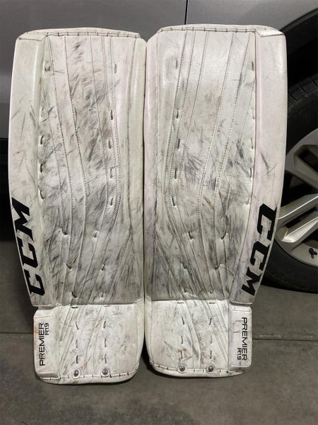 White Senior 33" CCM Premier R1.9 Goalie Leg Pads