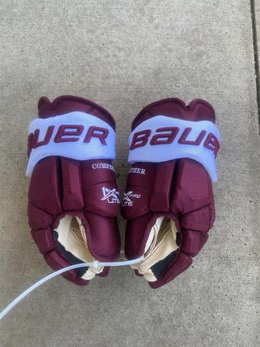 Colorado Avalanche Reverse Retro Compher Senior Bauer Vapor 1X Pro Lite 14" Pro Stock Gloves