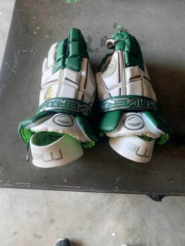 Green Used Player's Maverik M3 13" Lacrosse Gloves