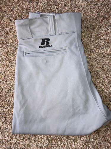 Good Condition Russell Athletic Men's Baseball Pants Grey Size 30” X 20”