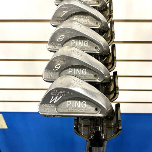 Used Ping Karsten Iii Black Dot Mens Right Iron Set 3i-pw Steel Stiff
