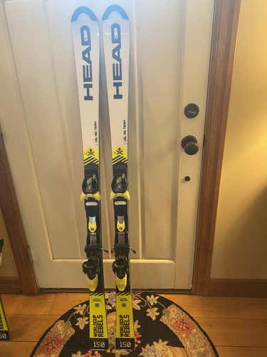 Used Kid's 2020 HEAD Racing World Cup Rebels i.SL RD Skis With Bindings Max Din 14