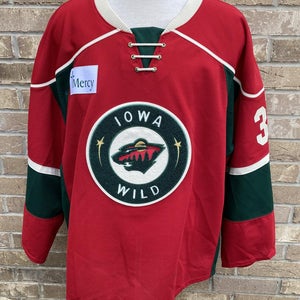 CCM Iowa Wild Pro Game Used Jersey GOALIE CUT Signed PATTERSON 9311