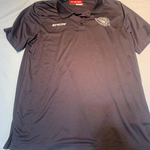 Dry Fit ECHL Quad City Mallards Black Adult Large CCM Shirts