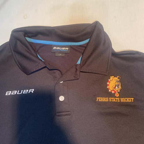 Ferris State Polo Black Adult Large Bauer Shirts