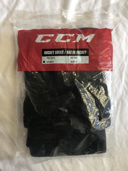 Black New Senior Medium CCM Knit Hockey Socks