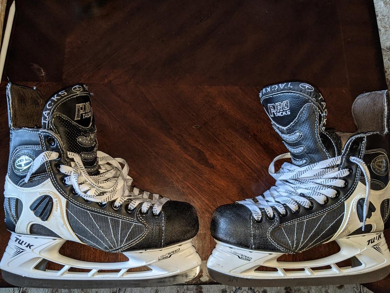 Used Senior CCM Pro Tacks Hockey Skates Pro Stock Size 8D with 3 pairs of profiled Canadian steel!!