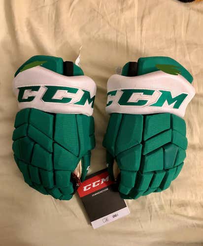 NEW Minnesota Wild North Stars Reverse Retro Green CCM Tacks HGTK Gloves 14
