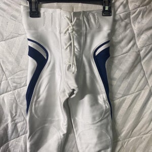 White / Navy Youth XS A4 Football Pants
