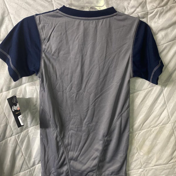 Grey / Navy Youth Small Rawlings Baseball Shirt