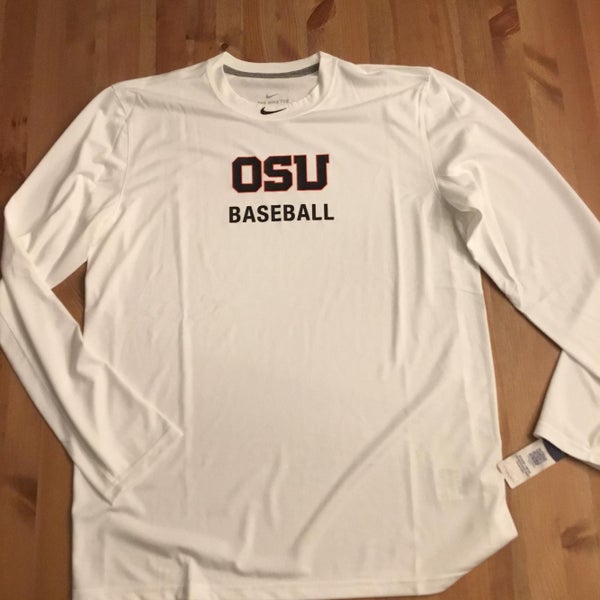 new nike OSU baseball Mens Dri-Fit long sleeve t-Shirt/tee Mens L/large