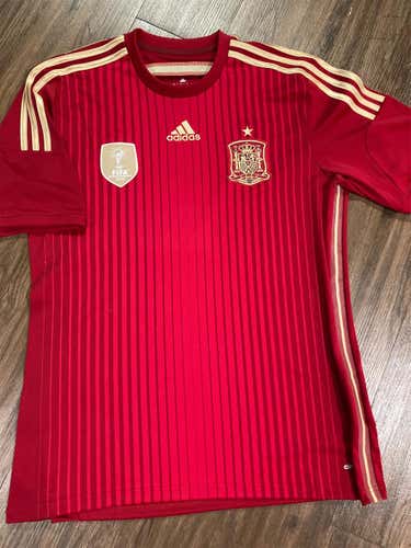 Spain Soccer Jersey-Adidas Size Large