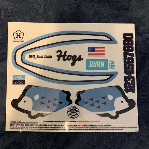East Cobb Hedgehogs Warrior Burn Helmet Decals
