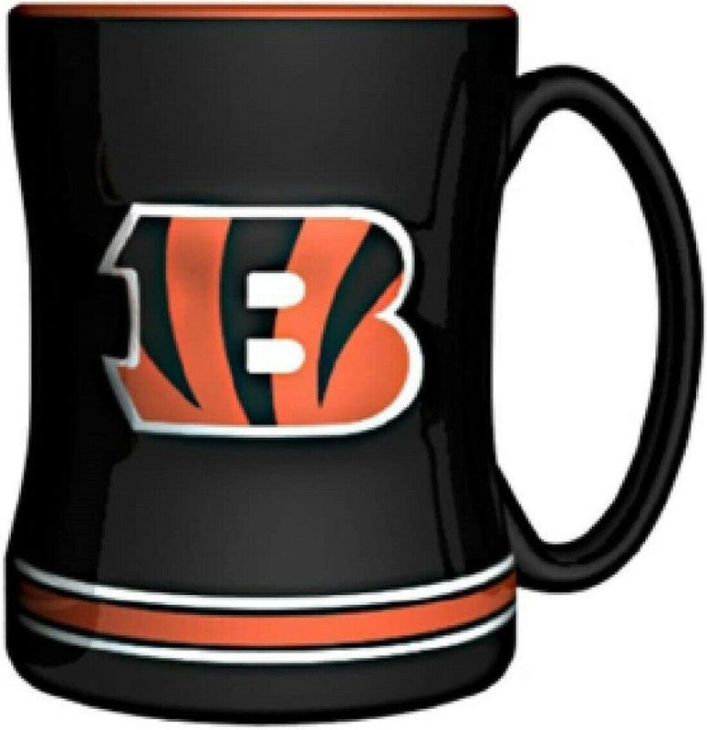Cincinnati Bengals 14 oz Team Color Sculpted Logo Relief Coffee Mug - NEW