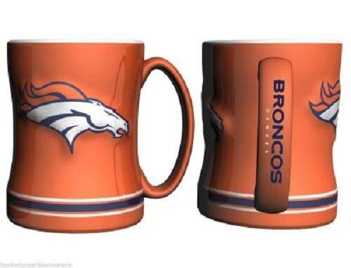 Denver Broncos Orange 14 oz Team Color Sculpted Logo Relief Coffee Mug - NEW