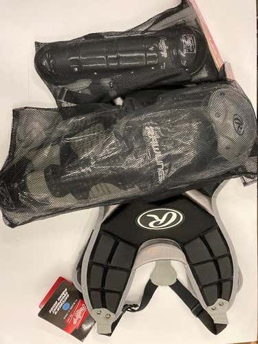 Bundle - 11.5" Rawlings Catcher's Leg Guards: 10" leg guards: chest protector