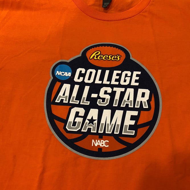 RARE * Reese’s NCAA College Basketball All Star Game Orange Adult XXL T- Shirt