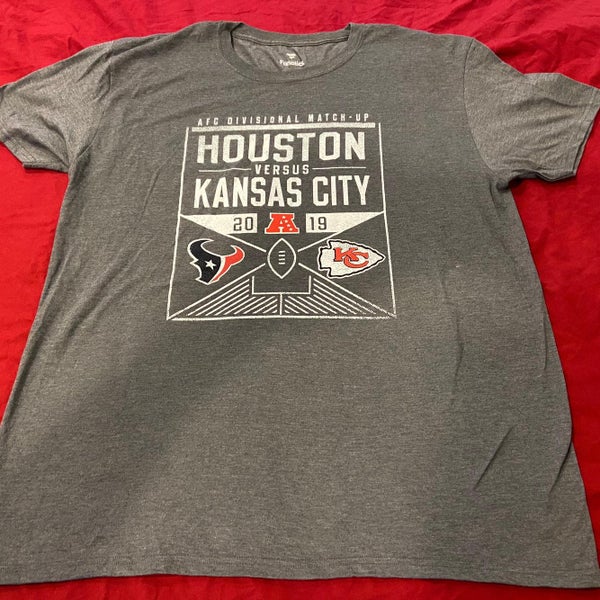 Kansas City Chiefs vs Houston Texans 2019 AFC Playoff Game Event Gray Adult  XL NFL T-Shirt