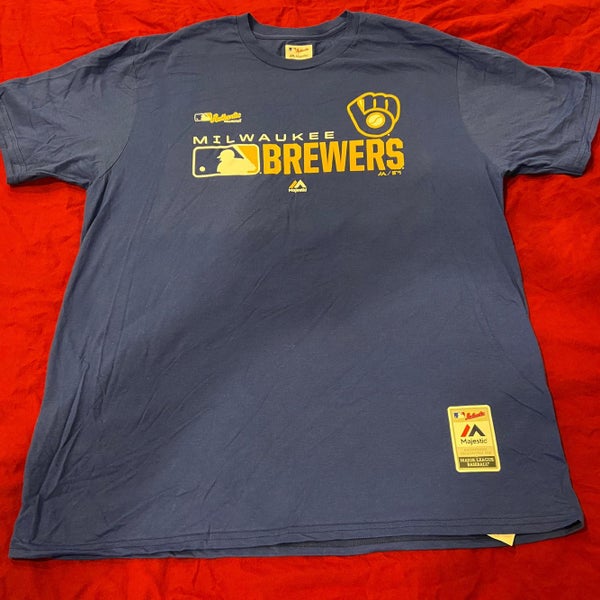 Men's Majestic Gray Milwaukee Brewers Team Official Jersey