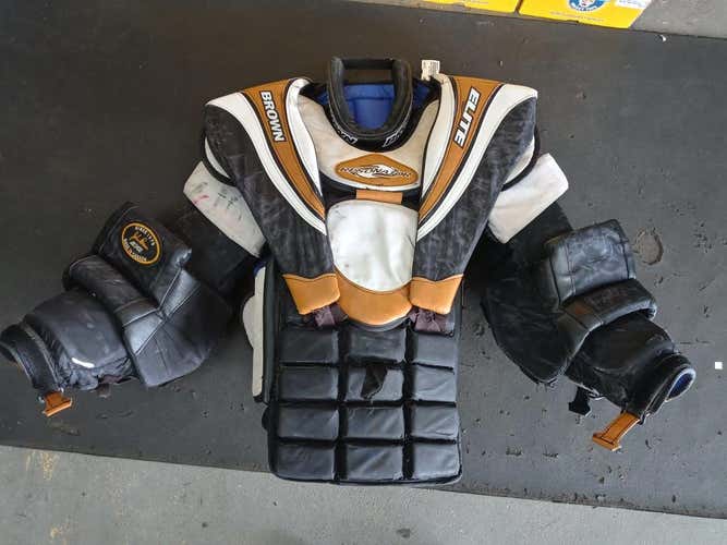 Used Brown Resonater Elite L Xl Ice Hockey Goalie Body Armour
