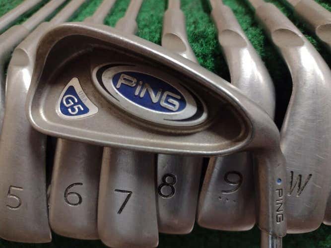 Ping G5 Blue Dot Golf Iron Set 2,3-PW,UW,SW Regular Flex Steel Shaft Matching #s