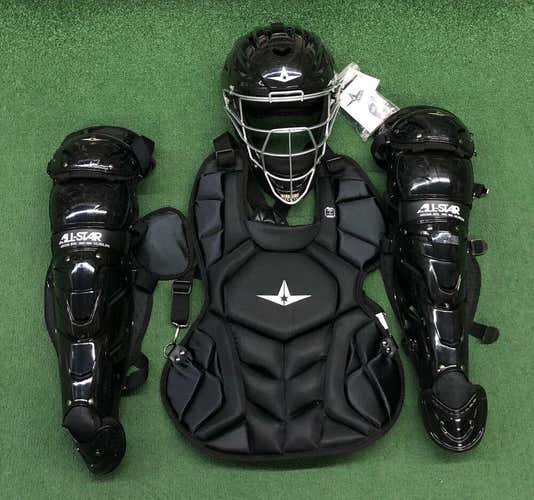 All Star System 7 Axis Youth 10-12 Catchers Gear Set - Solid Black