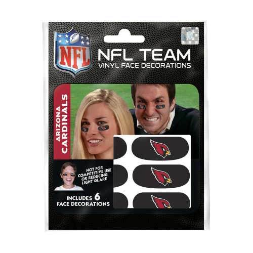 Arizona Cardinals NFL Vinyl Face Decorations 6 Pack Eye Black Strips