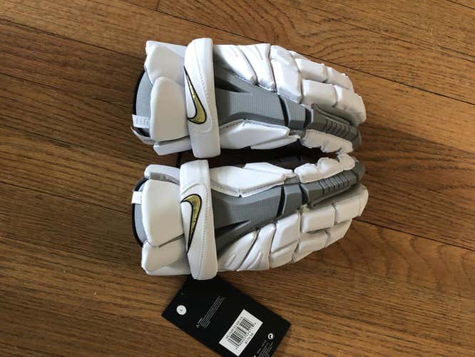 *Brand NEW* White Nike Vapor Elite Lacrosse Gloves 13"