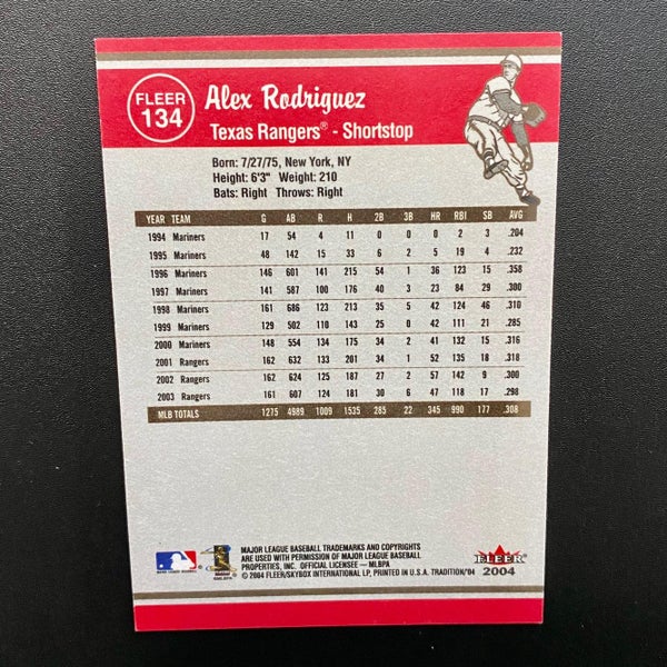 2003 Topps # 1 Alex Rodriguez Texas Rangers - Baseball