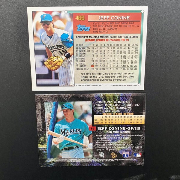 MINT JEFF CONINE TOPPS ALL-STAR ROOKIE MLB BASEBALL CARD BUNDLE